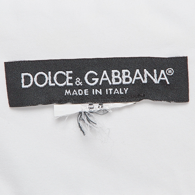 Pre Owned Dolce & Gabbana White Poplin Tiered Midi Skirt S