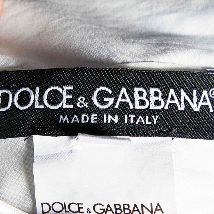 Pre Owned Dolce & Gabbana Blue Majolica Print Cotton Midi Dress S