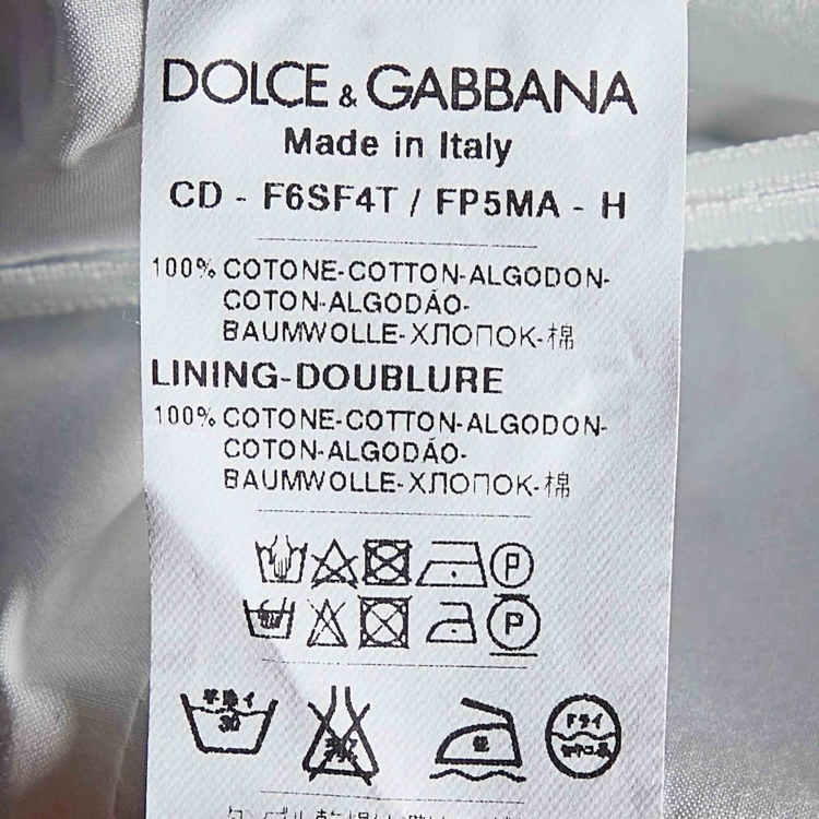 Pre Owned Dolce & Gabbana Blue Majolica Print Cotton Midi Dress S