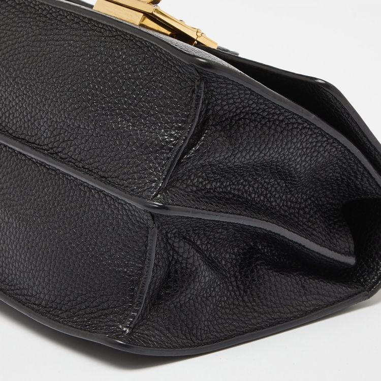 Pre Owned Dolce & Gabbana Black Leather Small Rosalia Shoulder Bag