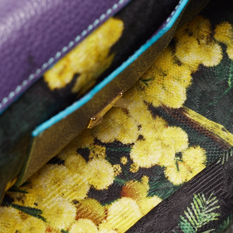 Pre Owned Dolce & Gabbana Multicolor Crocodile and Python Limited Edition Small Miss Sicily Top Handle Bag