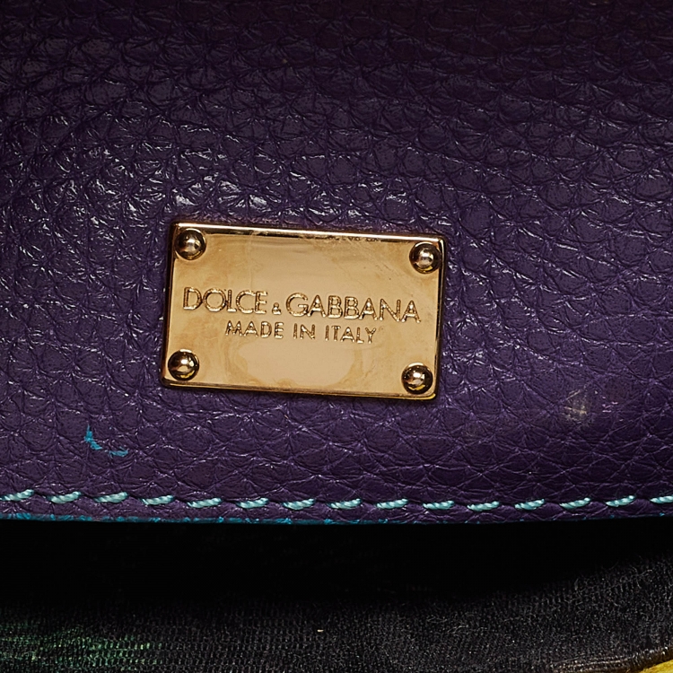 Pre Owned Dolce & Gabbana Multicolor Crocodile and Python Limited Edition Small Miss Sicily Top Handle Bag