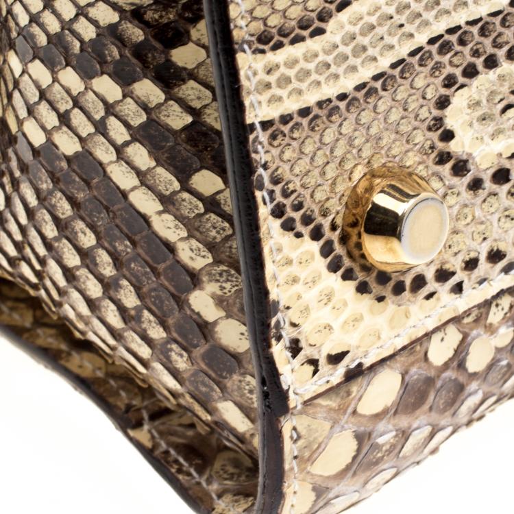 Pre Owned Dolce and Gabbana Multicolor Python Eel Satchel