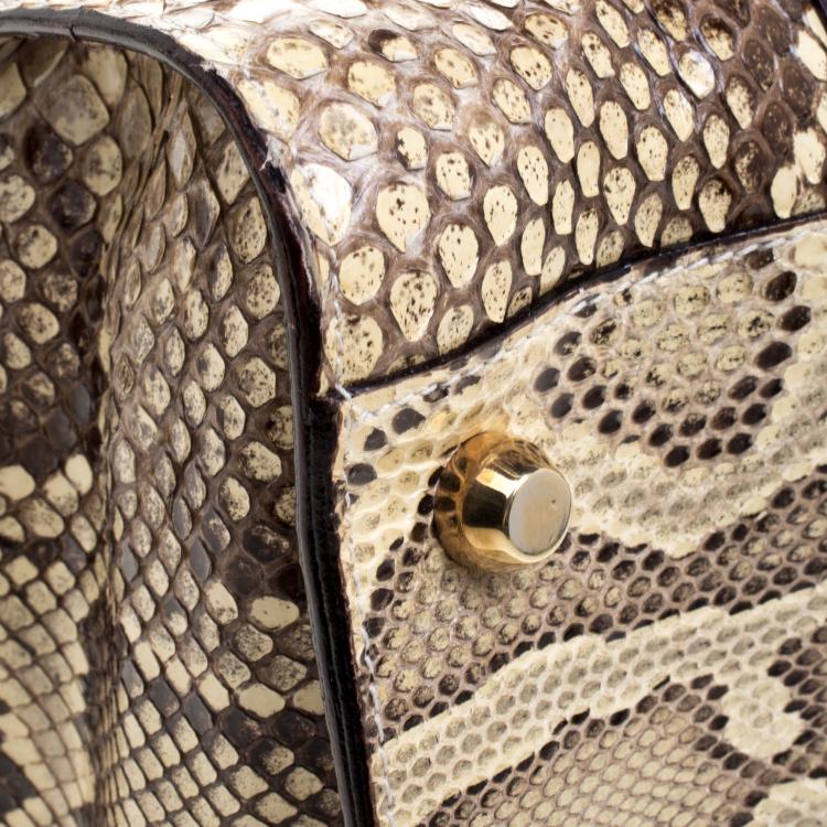 Pre Owned Dolce and Gabbana Multicolor Python Eel Satchel