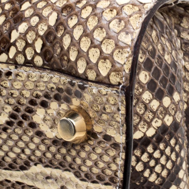 Pre Owned Dolce and Gabbana Multicolor Python Eel Satchel