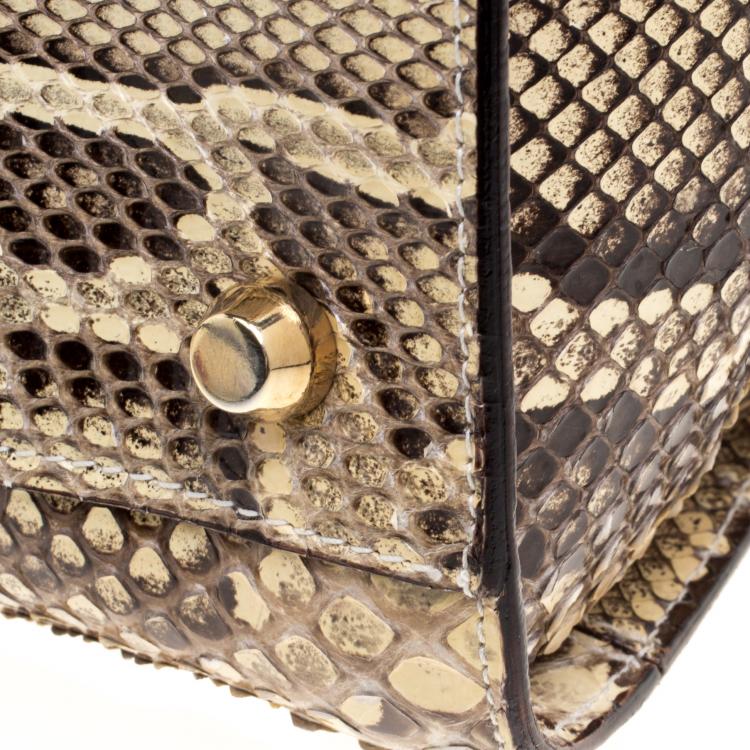 Pre Owned Dolce and Gabbana Multicolor Python Eel Satchel