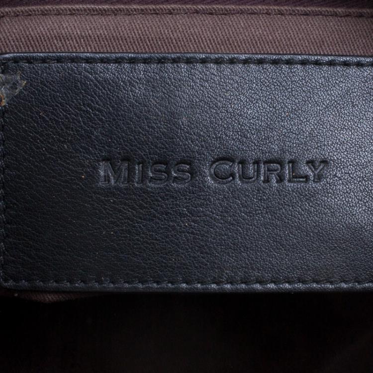 Pre Owned Dolce and Gabbana Black Leather Miss Curly Bag