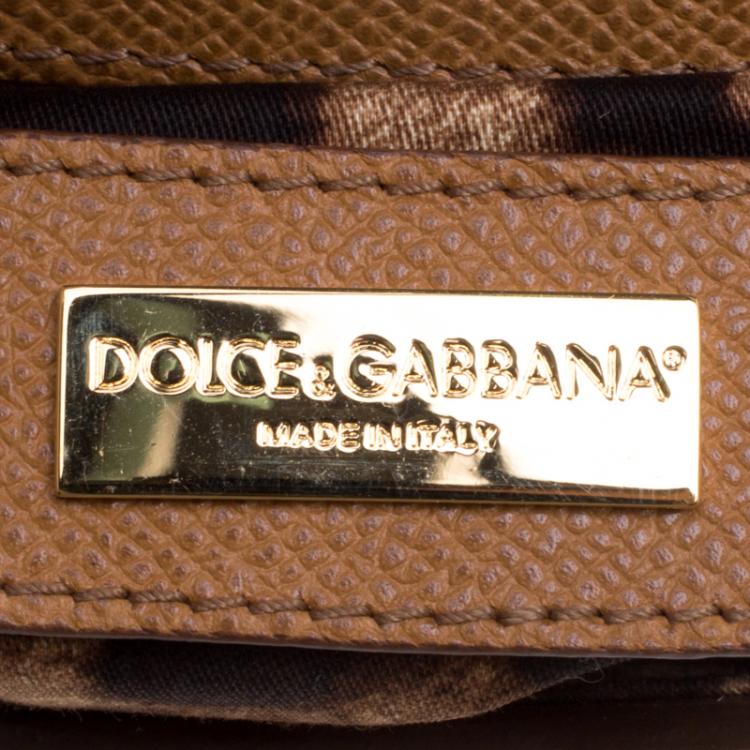 Pre Owned Dolce and Gabbana Brown Leather Micro Miss Sicily Shoulder Bag