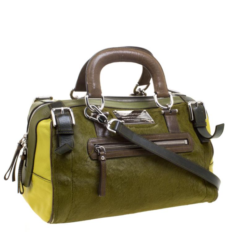 Pre Owned Dolce and Gabbana Multicolor Calf Hair Miss Easy Way Boston Bag