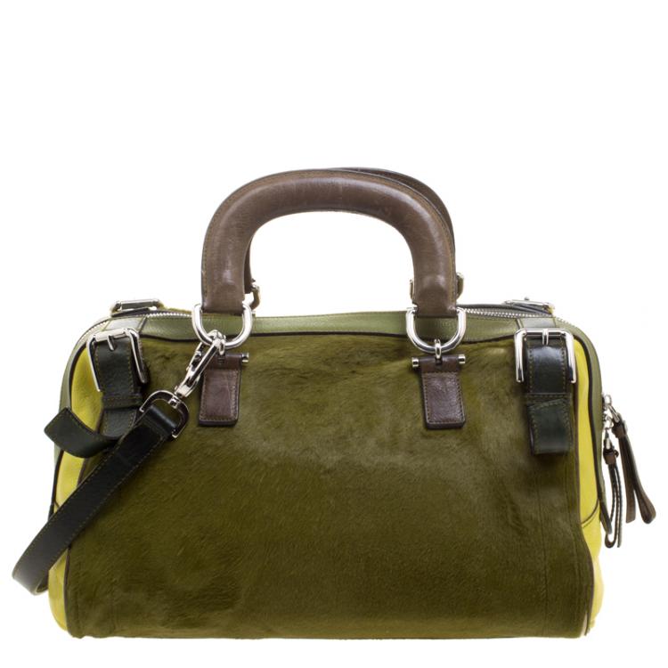 Pre Owned Dolce and Gabbana Multicolor Calf Hair Miss Easy Way Boston Bag