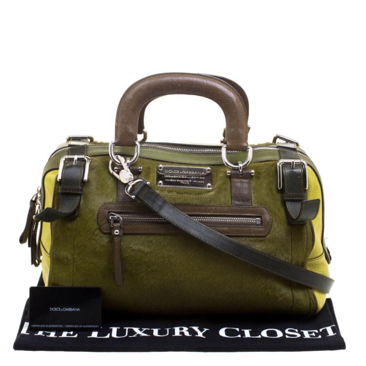 Pre Owned Dolce and Gabbana Multicolor Calf Hair Miss Easy Way Boston Bag
