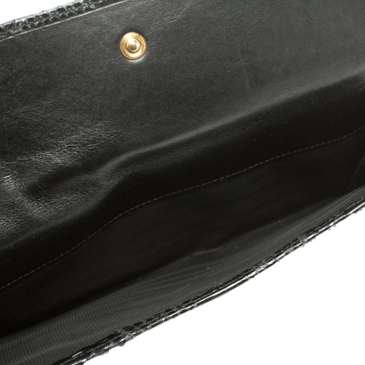 Pre Owned Dolce and Gabbana Python Continental Flap Wallet