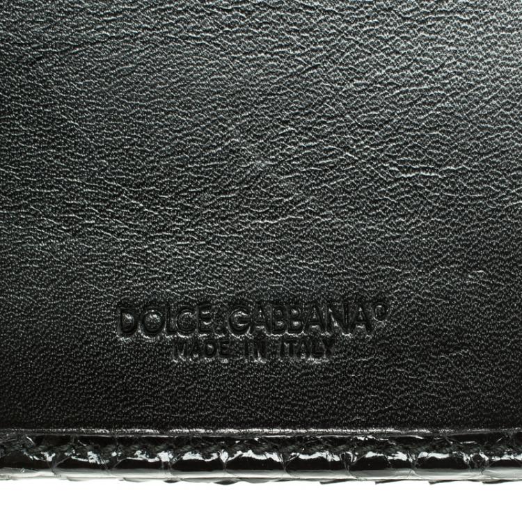 Pre Owned Dolce and Gabbana Python Continental Flap Wallet