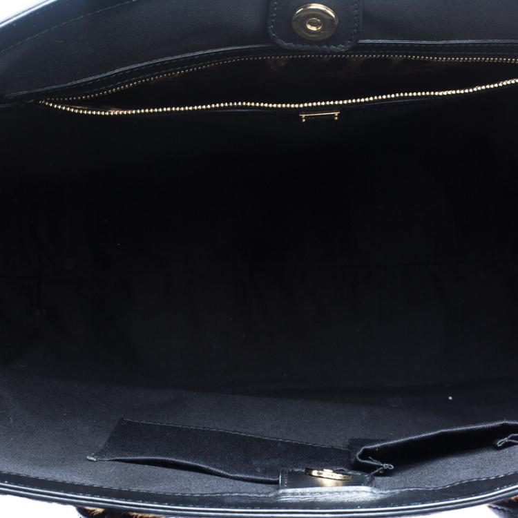 Pre Owned Dolce and Gabbana Brown Leopard Print Calf Hair Shopping Tote