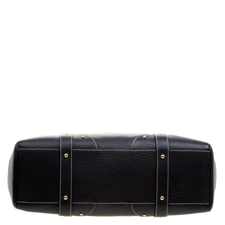 Pre Owned Dolce and Gabbana Black Leather DG Charm Tote
