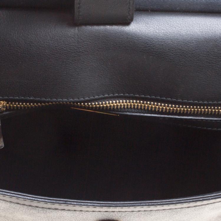 Pre Owned Dolce and Gabbana Black Leopard Print Leather Large Miss Sicily Tote