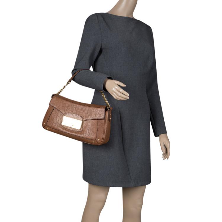 Pre Owned Dolce and Gabbana Brown Leather Shoulder Bag