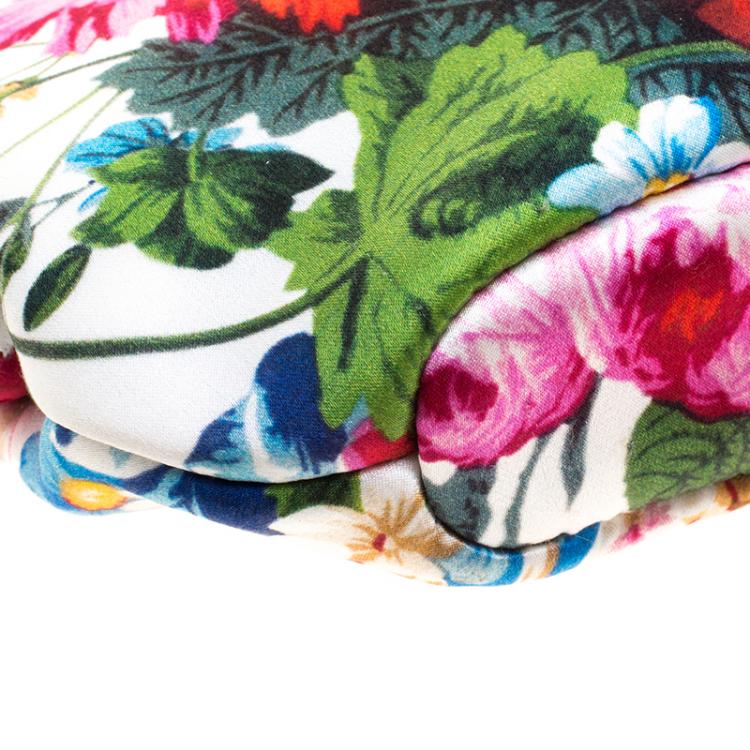 Pre Owned  Dolce and Gabbana Multicolor Floral Print Fabric Evening Bag 