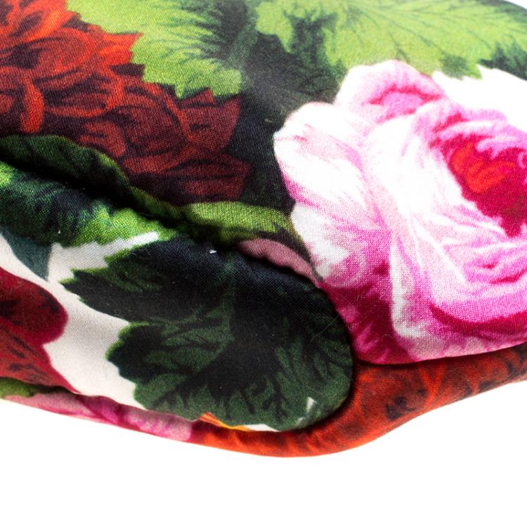 Pre Owned  Dolce and Gabbana Multicolor Floral Print Fabric Evening Bag 