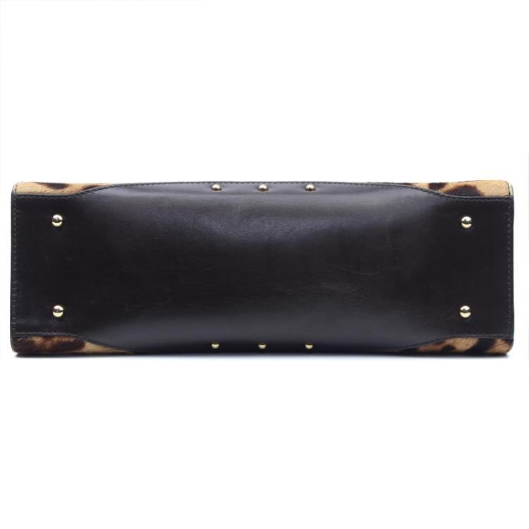 Pre Owned Dolce & Gabbana Brown Leather and Pony Hair Satchel