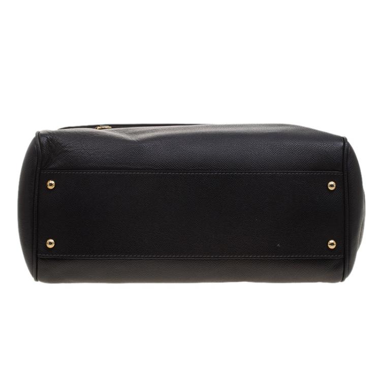 Pre Owned Dolce & Gabbana Black Leather Miss Sicily Top Handle Bag