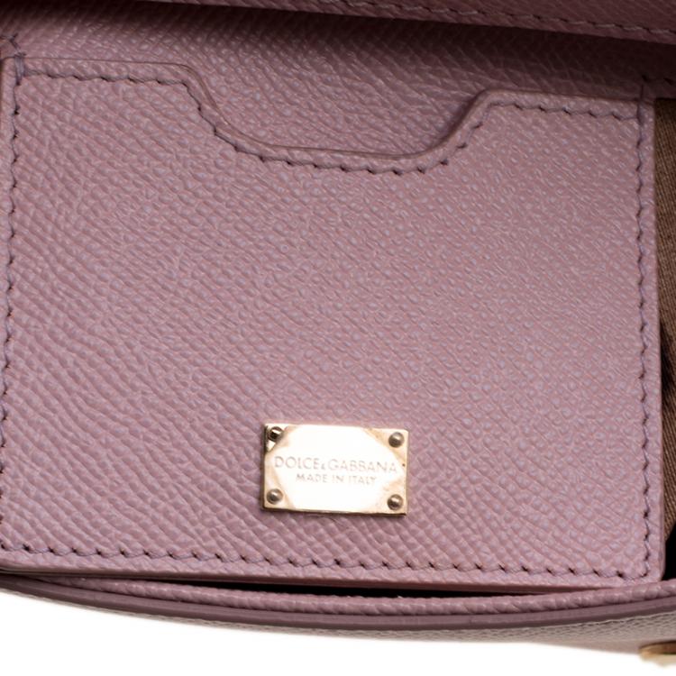 Pre Owned Dolce and Gabbana Pink Leather Medium Miss Sicily Tote