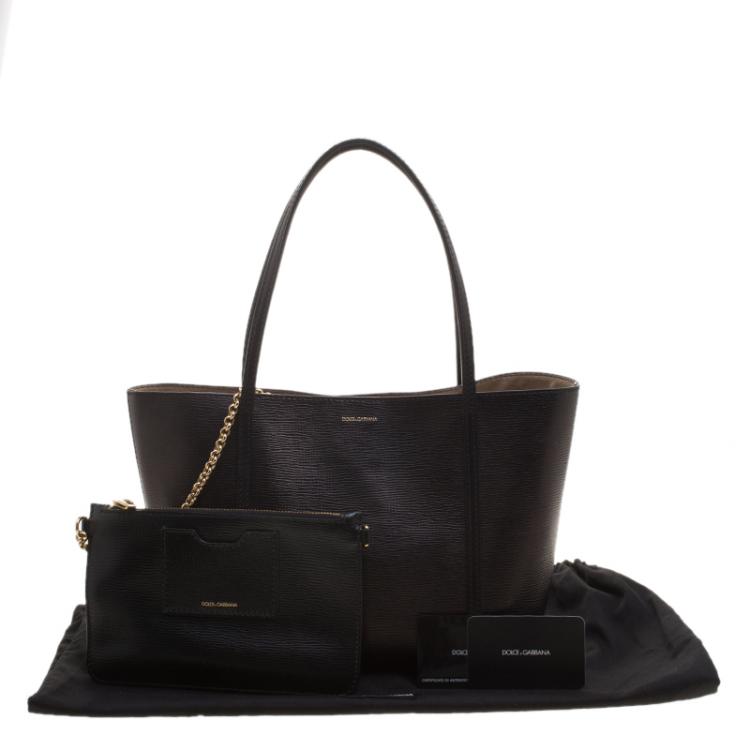 Pre Owned Dolce and  Gabbana Black Leather Tote