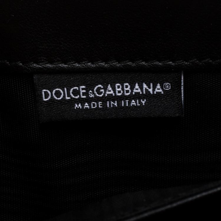 Pre Owned Dolce and Gabbana Black Suede and Snake Skin Zip Around Continental Wallet