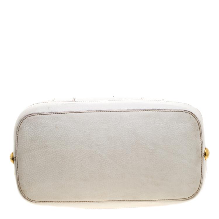 Pre Owned Dolce and Gabbana White Leather Satchel