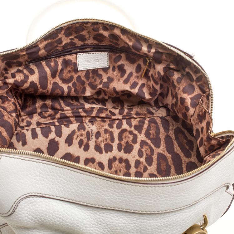 Pre Owned Dolce and Gabbana White Leather Satchel