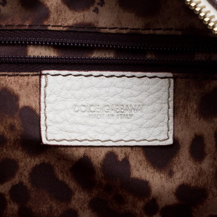 Pre Owned Dolce and Gabbana White Leather Satchel