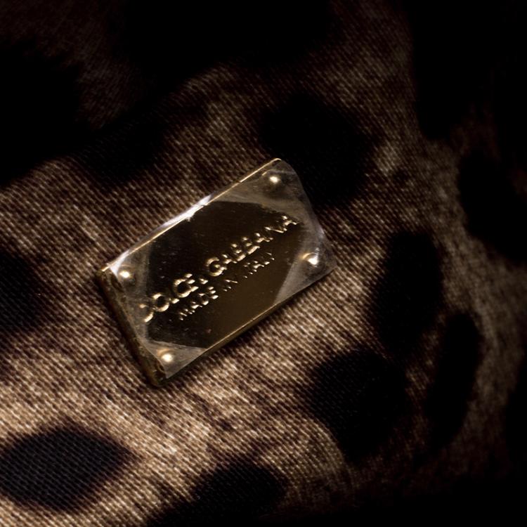 Pre Owned Dolce and Gabbana Pink Leather Chain Clutch