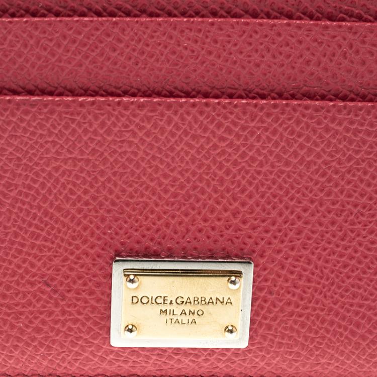 مملوكة مسبقًا Dolce and Gabbana Red Leather Card Holder