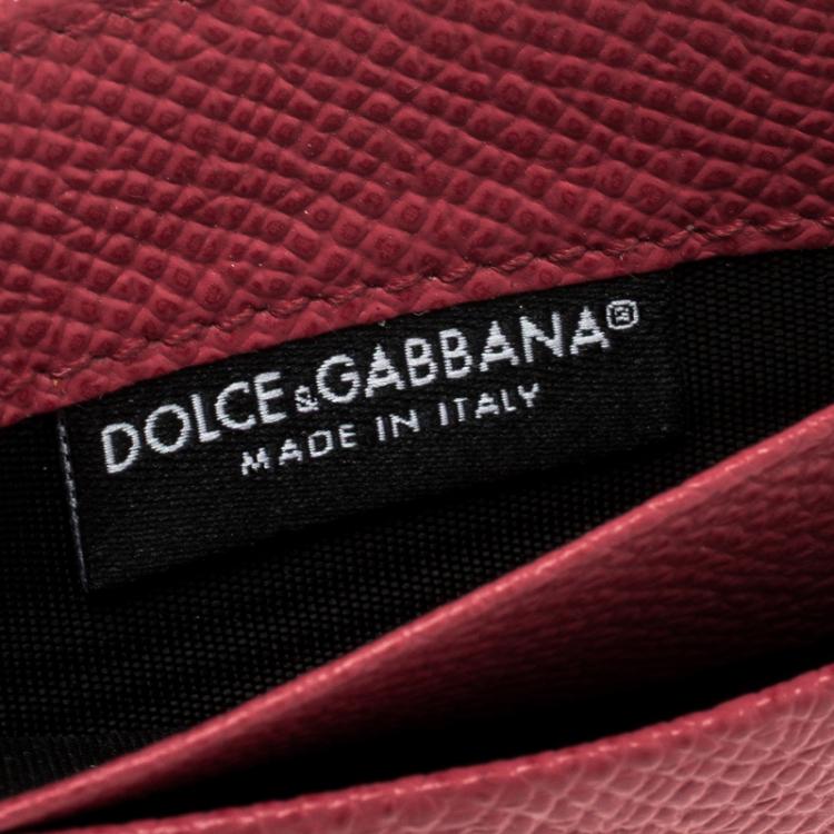 مملوكة مسبقًا Dolce and Gabbana Red Leather Card Holder