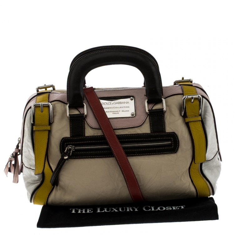 Pre Owned Dolce and Gabbana Multicolor Leather Miss Easy Way Boston Bag