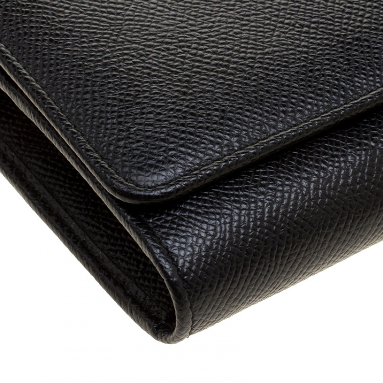 Pre Owned Dolce and Gabbana Black Leather Disco Clutch 