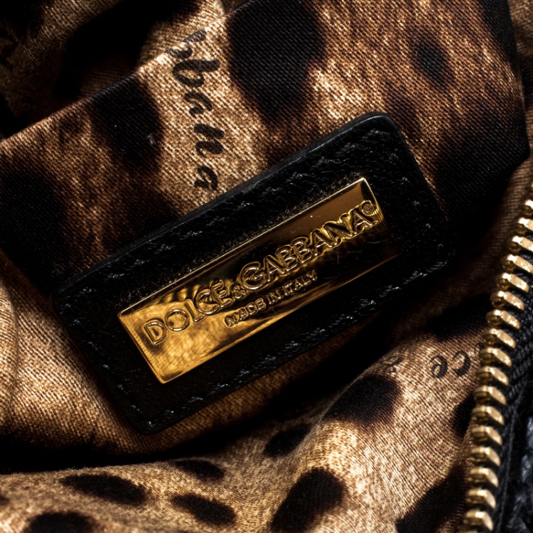 Pre Owned Dolce and Gabbana Woven Fabric and Raffia Shoulder Bag
