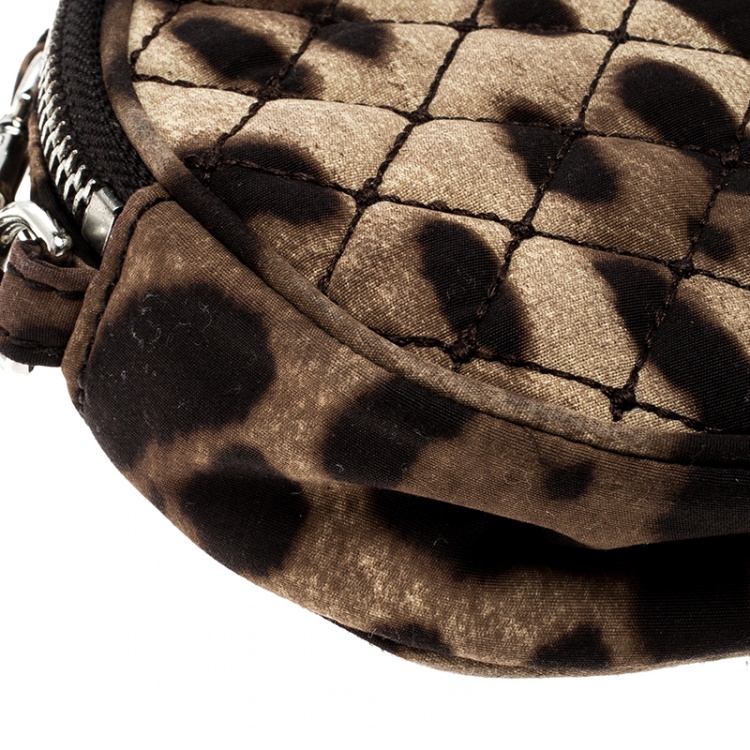 مملوكة مسبقًا Dolce and Gabbana Beige Leopard Print Round Crossbody Bag