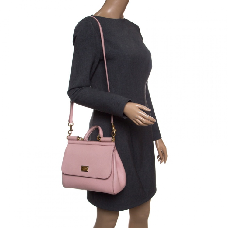 مملوكة مسبقًا Dolce and Gabbana Blush Pink Leather Medium Miss Sicily Satchel