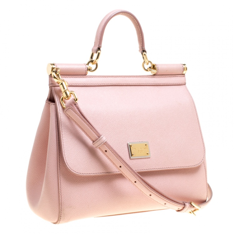 مملوكة مسبقًا Dolce and Gabbana Blush Pink Leather Medium Miss Sicily Satchel