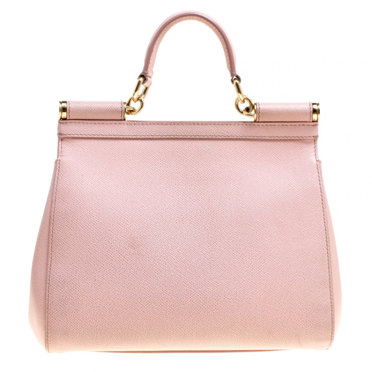 مملوكة مسبقًا Dolce and Gabbana Blush Pink Leather Medium Miss Sicily Satchel