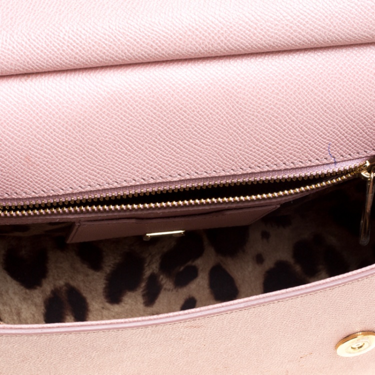 مملوكة مسبقًا Dolce and Gabbana Blush Pink Leather Medium Miss Sicily Satchel