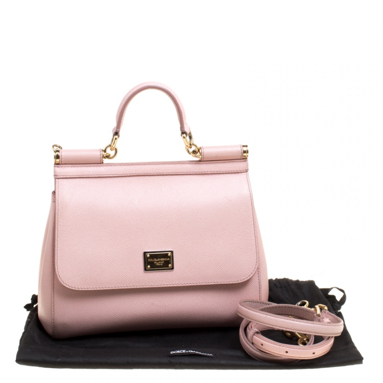 مملوكة مسبقًا Dolce and Gabbana Blush Pink Leather Medium Miss Sicily Satchel
