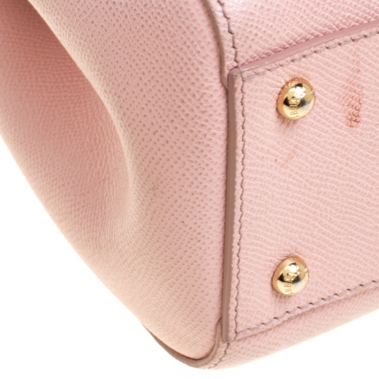 مملوكة مسبقًا Dolce and Gabbana Blush Pink Leather Medium Miss Sicily Satchel