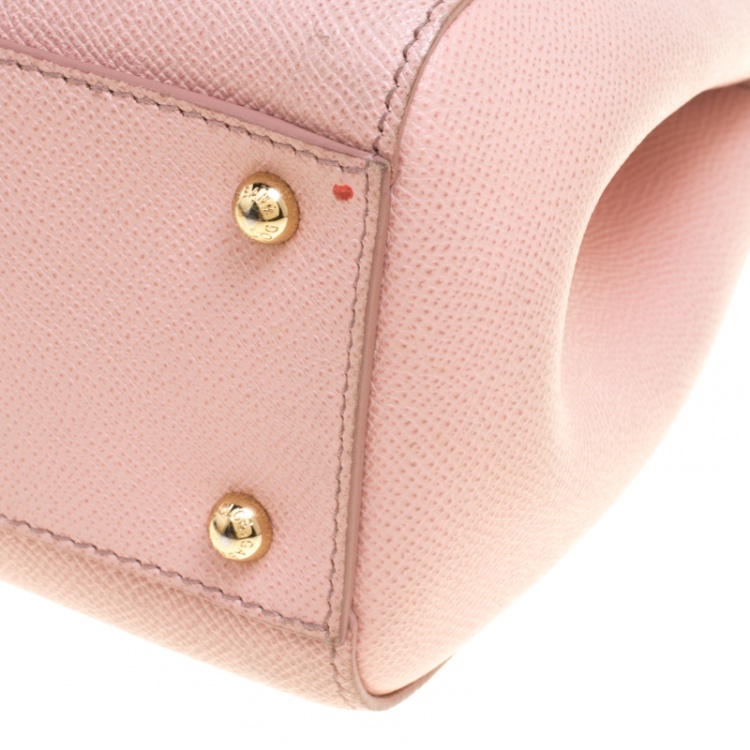 مملوكة مسبقًا Dolce and Gabbana Blush Pink Leather Medium Miss Sicily Satchel