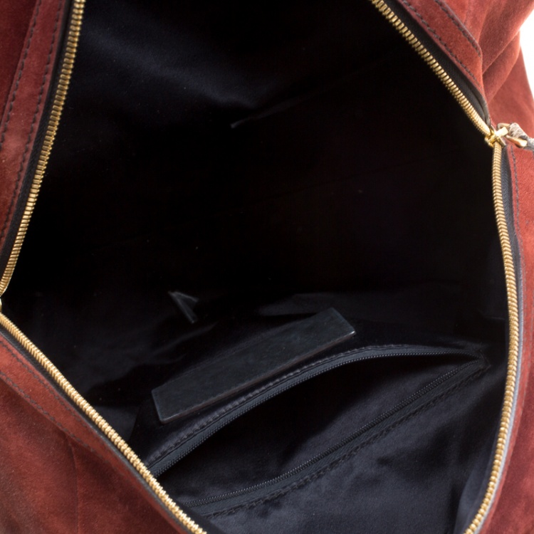 Pre Owned Dolce and Gabbana Suede and Python Miss Oleander Satchel