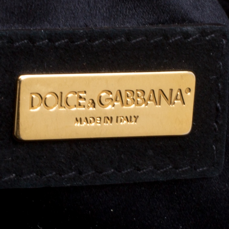 Pre Owned Dolce and Gabbana Suede and Python Miss Oleander Satchel