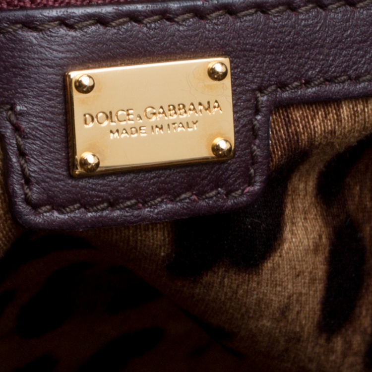 Pre Owned Dolce and Gabbana Dark Brown Patent Leather Miss Escape Tote