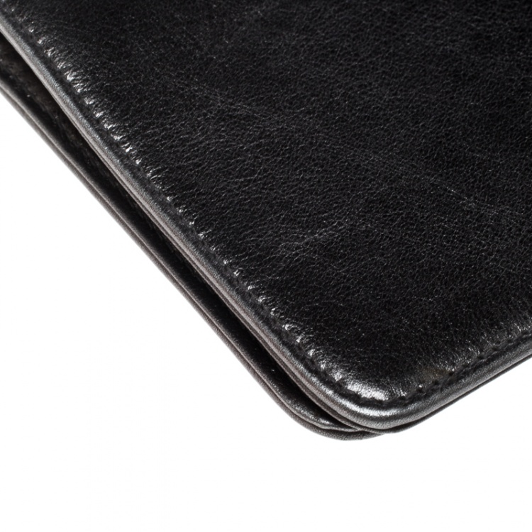 Pre Owned Dolce and Gabbana Metallic Grey Leather Clutch