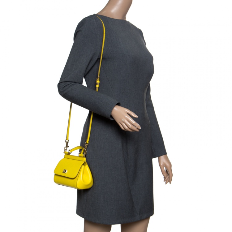 Dolce and Gabbana Yellow Leather Micro Miss Sicily Top Handle Bag Dolce &  Gabbana | TLC